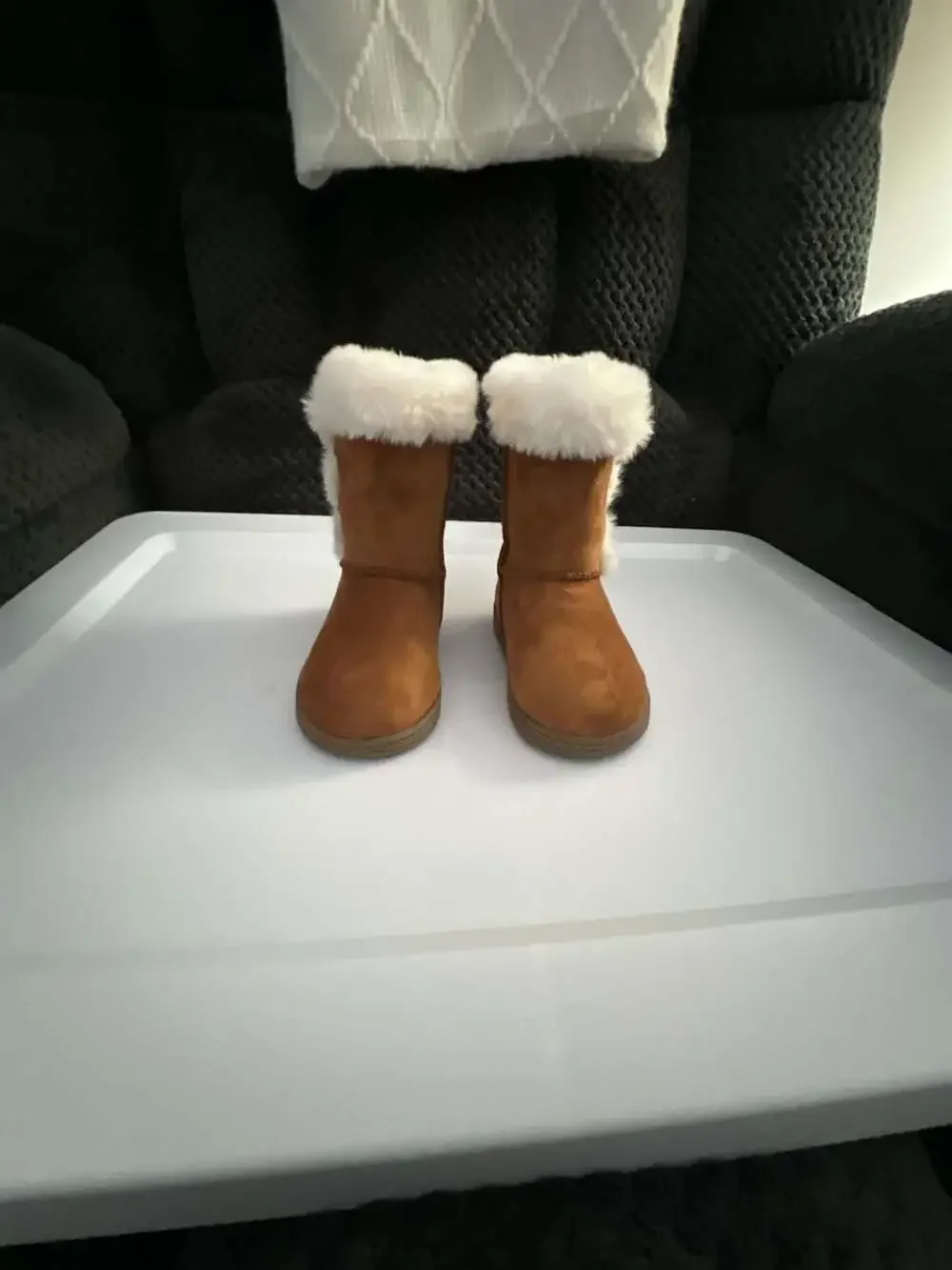 Jumping Beans® Noraa Toddler Girls Faux-Fur Boots Size 5 toddler Chestnut color